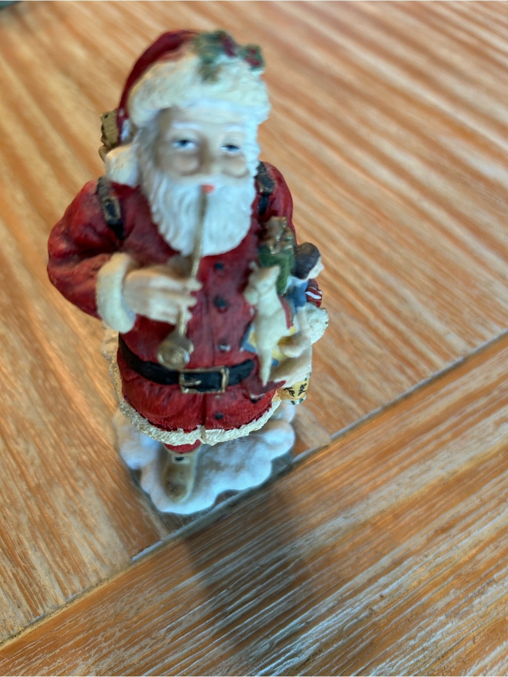 Classic Red Santa Figurine with Cream Trim - Holiday Accent